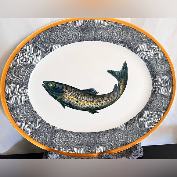 WILLIAMS-SONOMA English Angler 17.75 " Trout Serving Platter - Picture 1 of 10